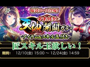 【戦国炎舞】　天地開闢ガチャ　匠スキル玉確定
