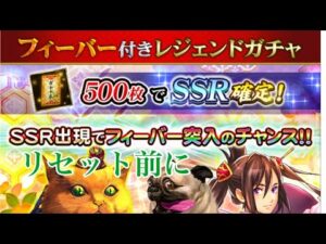 【戦国炎舞】　リセット前猫ガチャ